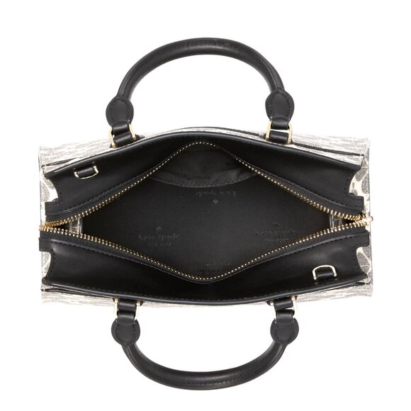 New Kate Spade Signature Spade Flower Small Satchel Black Multi - Picture 3 of 5